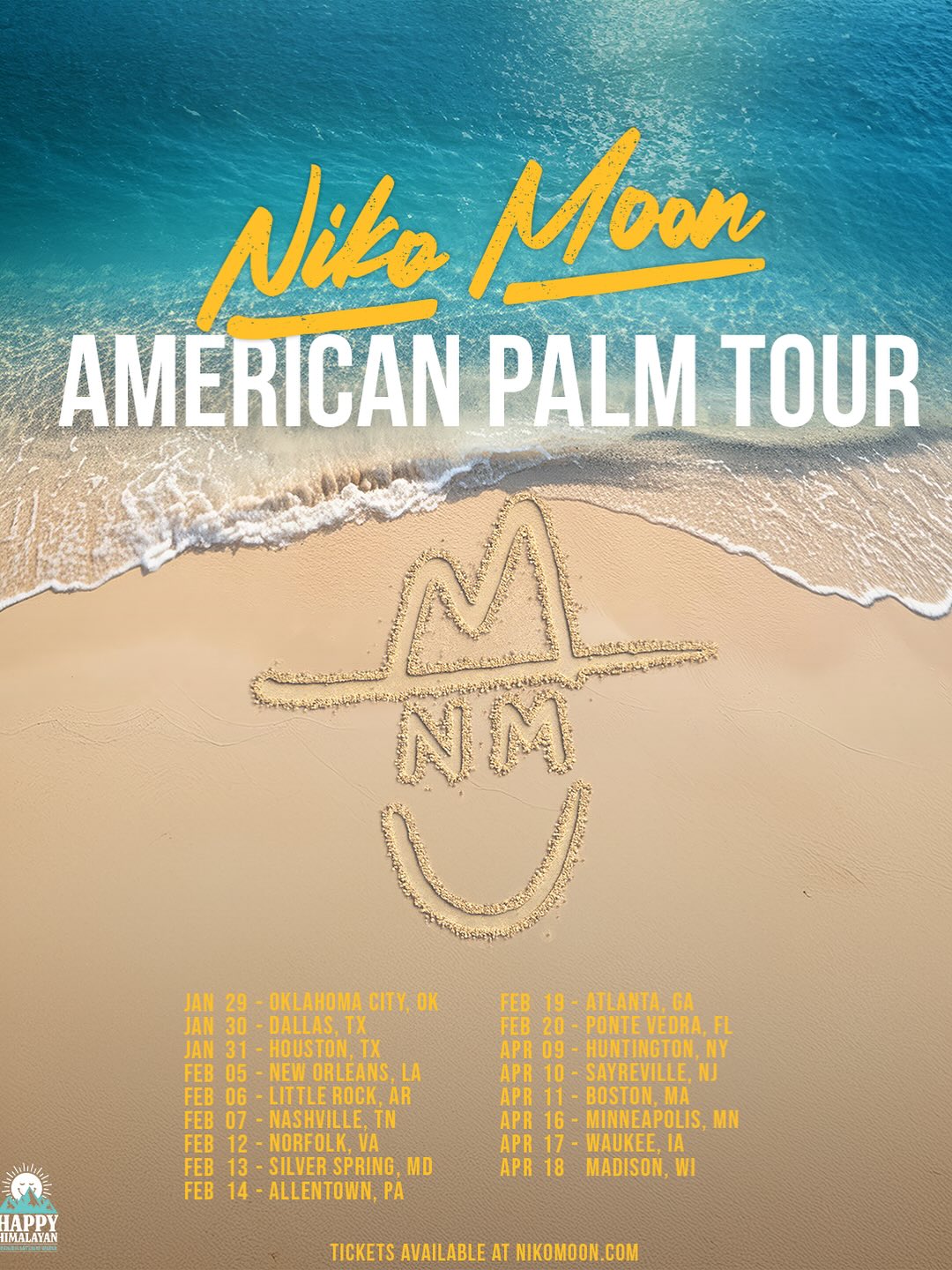 Niko Moon The American Palm Tour Poster 2026